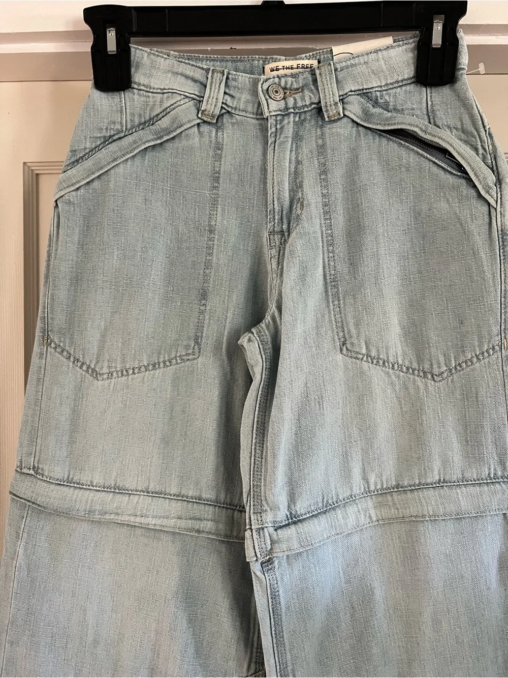 Free People We The Free Trailblazer Convertible Zip Jeans Size 24 NWT